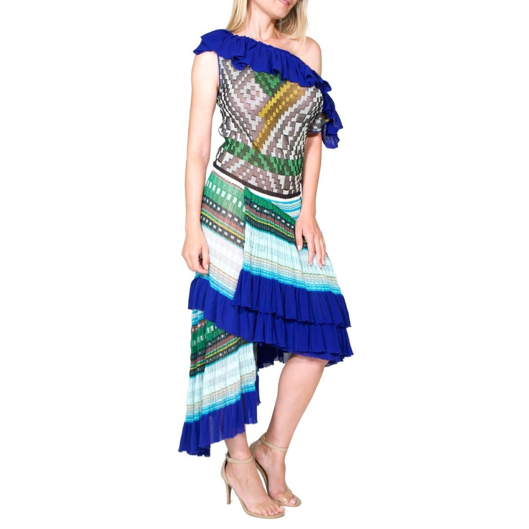 Roude Ruffled Crochet Knit Dress
