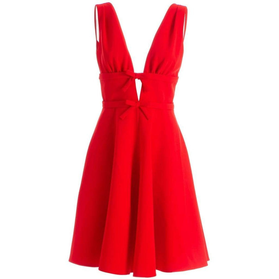 Miu Miu-Bow-embellished Cady Dress - Runway Catalog