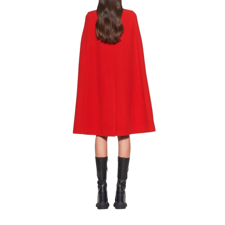 Double-Breasted Wool Knit Cape