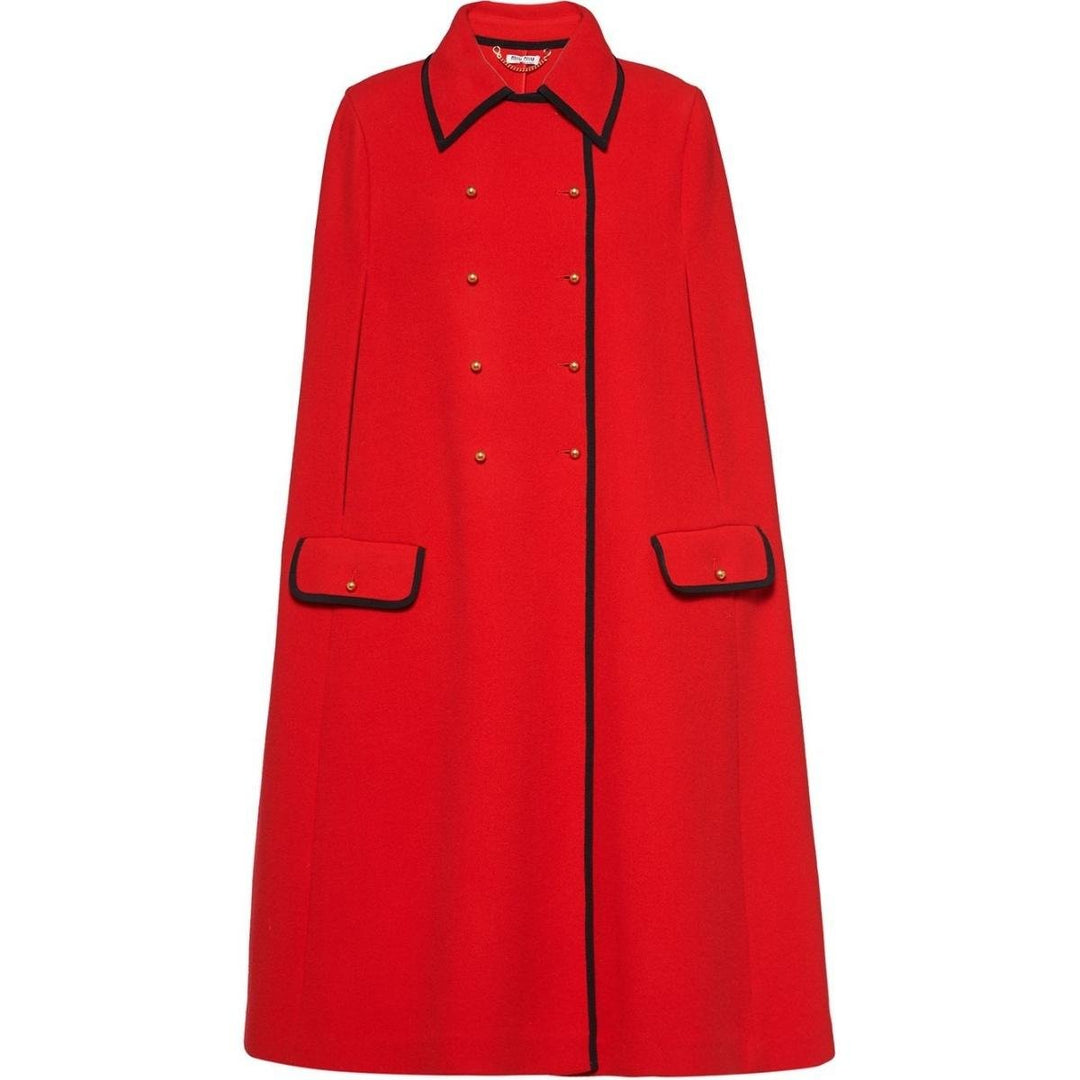 Miu Miu-Double-Breasted Wool Knit Cape - Runway Catalog