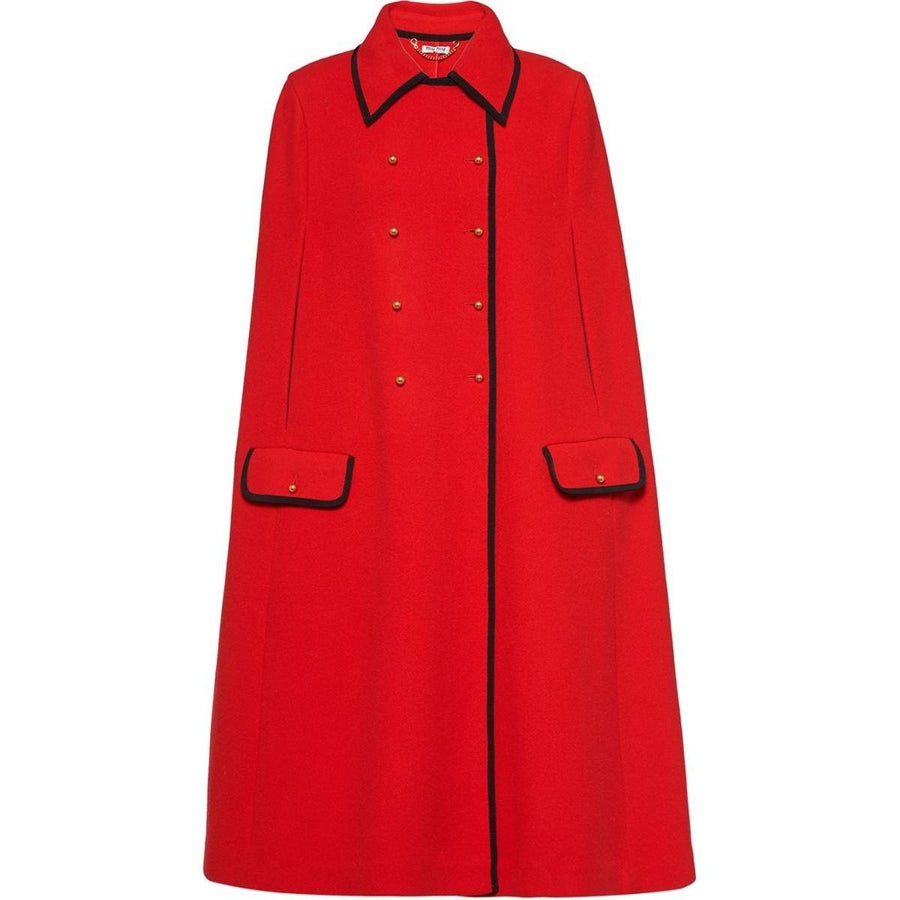 Miu Miu-Double-Breasted Wool Knit Cape - Runway Catalog