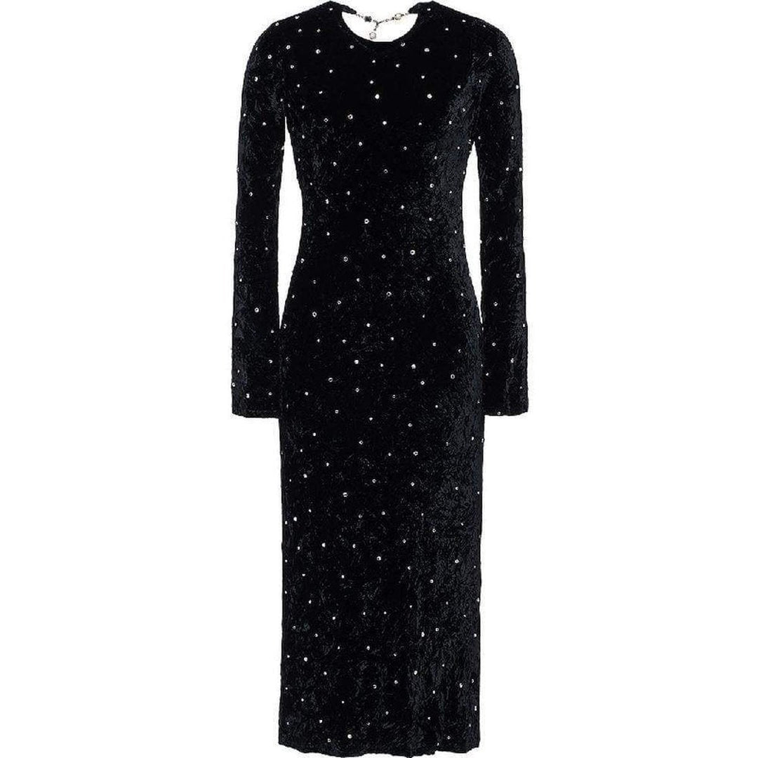 Miu Miu-Open-back Crystal-Embellished Crushed-Velvet Midi Dress - Runway Catalog