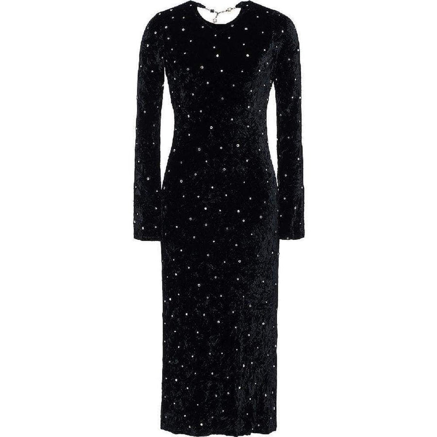 Miu Miu-Open-back Crystal-Embellished Crushed-Velvet Midi Dress - Runway Catalog