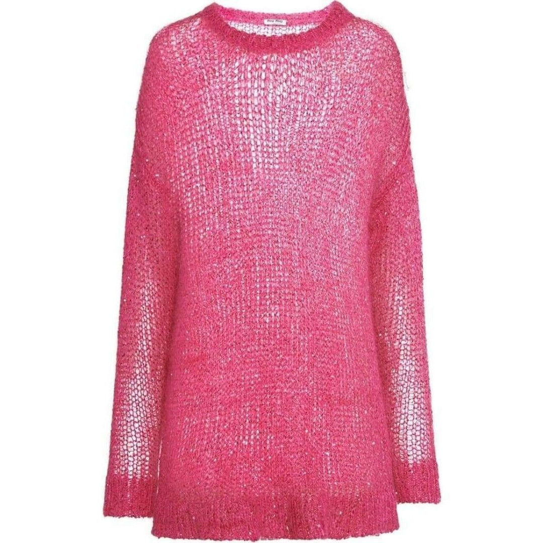 Miu Miu-Oversized Sequin-Embellished Crewneck Jumper - Runway Catalog