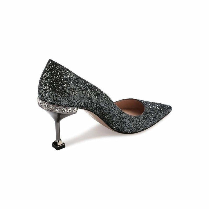 Sparkly Silver Glitter High Heel Pump