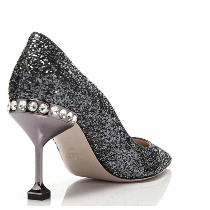 Sparkly Silver Glitter High Heel Pump