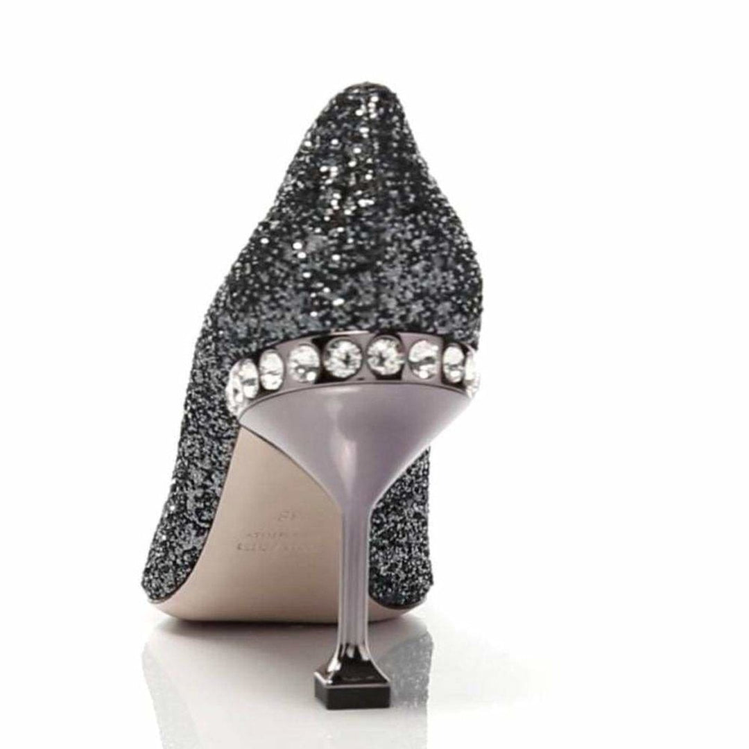 Sparkly Silver Glitter High Heel Pump