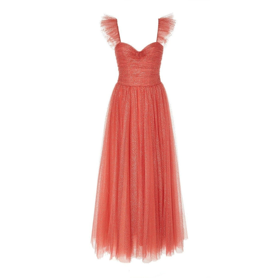 Monique Lhuillier-Glitter Tulle Cocktail Dress - Runway Catalog