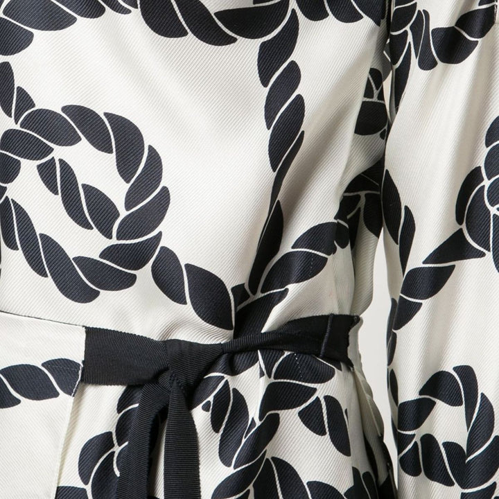 Rope Print Pleated Skirt-Shirt Dress