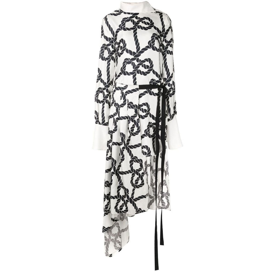 Monse-Rope Print Pleated Skirt-Shirt Dress - Runway Catalog
