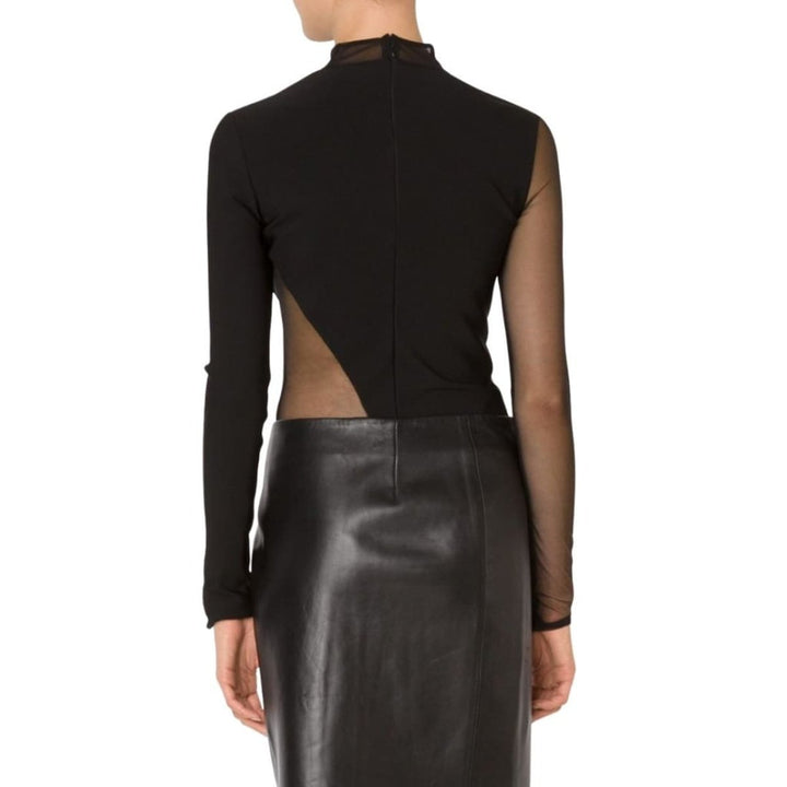 Black Sheer Panel Bodysuit