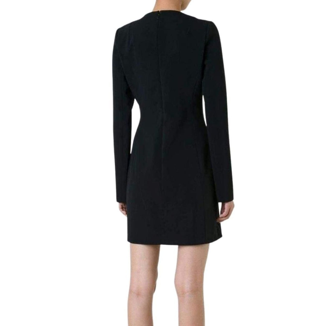 Bonded Monocrome Crepe Long Sleeve Mini Dress