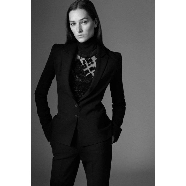 Mugler Double Wool Signature Closure Black Blazer
