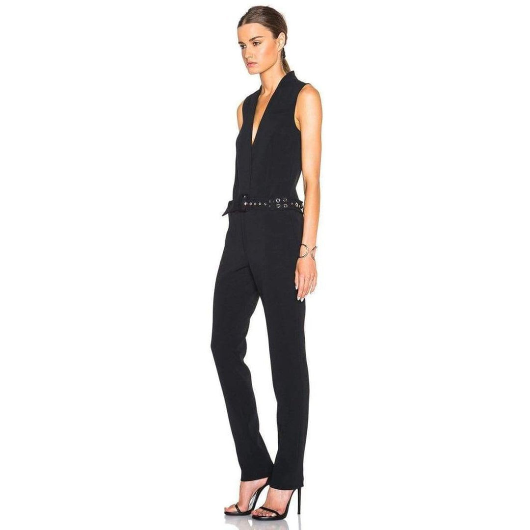 Sleeveless Stretch Crepe Jumpsuit