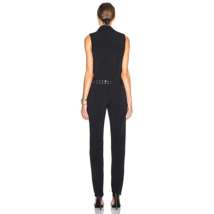Sleeveless Stretch Crepe Jumpsuit