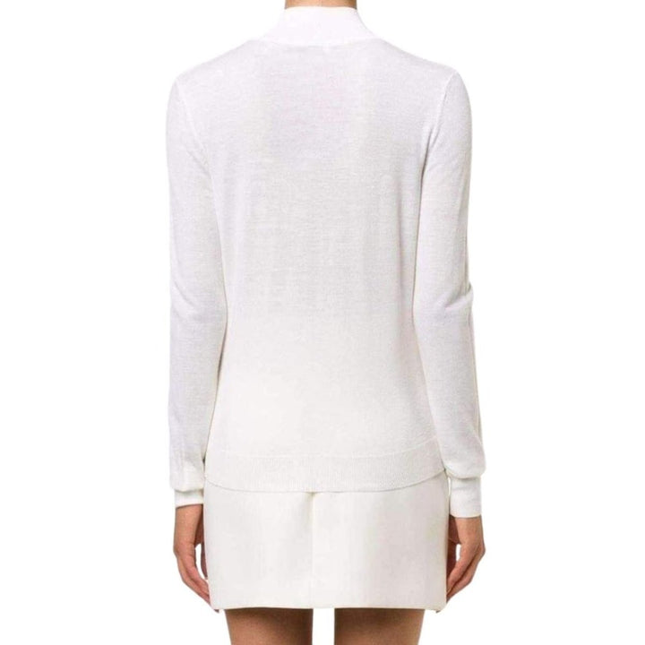 White Extra Fine Wool Cutout Detail Sweater