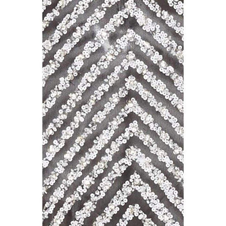 Naeem Khan Beaded Sequin V Neck Gown