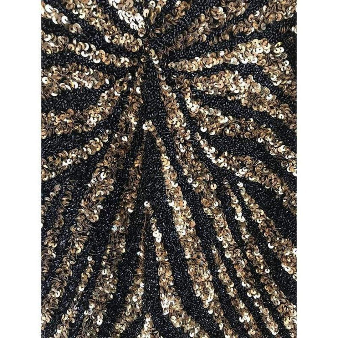 Naeem Khan Sequin V-Neck Fitted Cocktail Dress