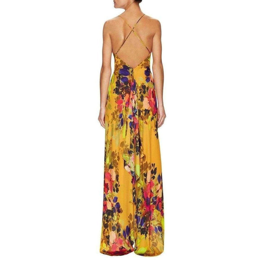 Angelina Botanic Silk Maxi Dress