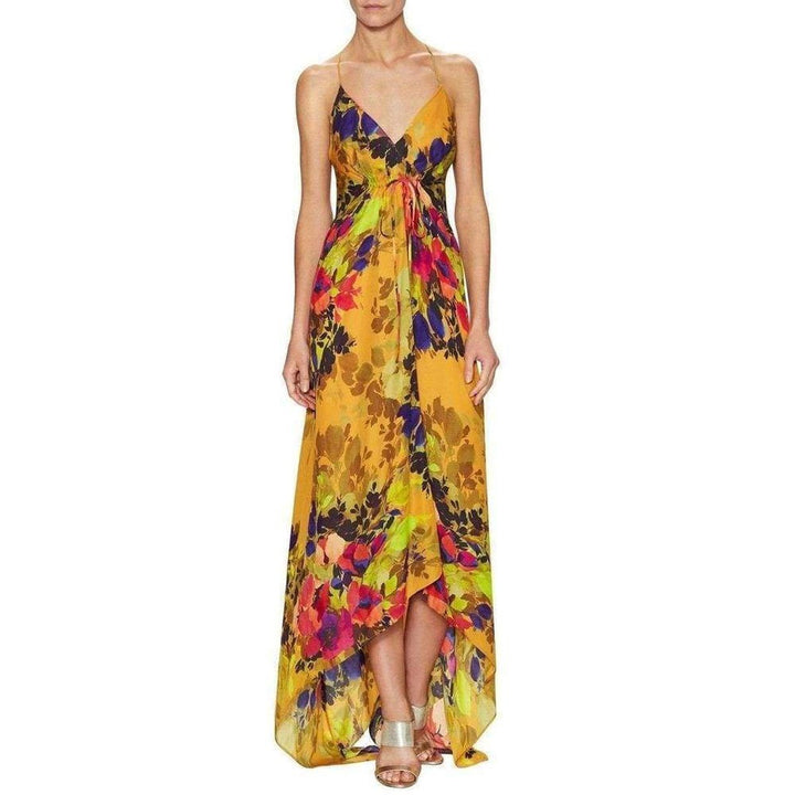 Nicole Miller-Nicole Miller Angelina Botanic Silk Maxi Dress - Runway Catalog