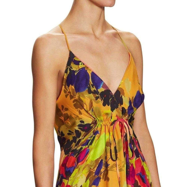Angelina Botanic Silk Maxi Dress