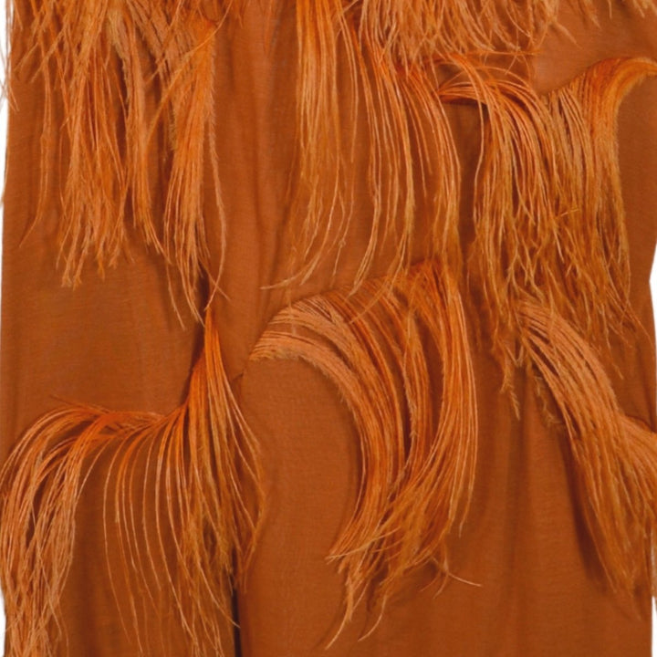 Amber Feather-embellished stretch-jersey top