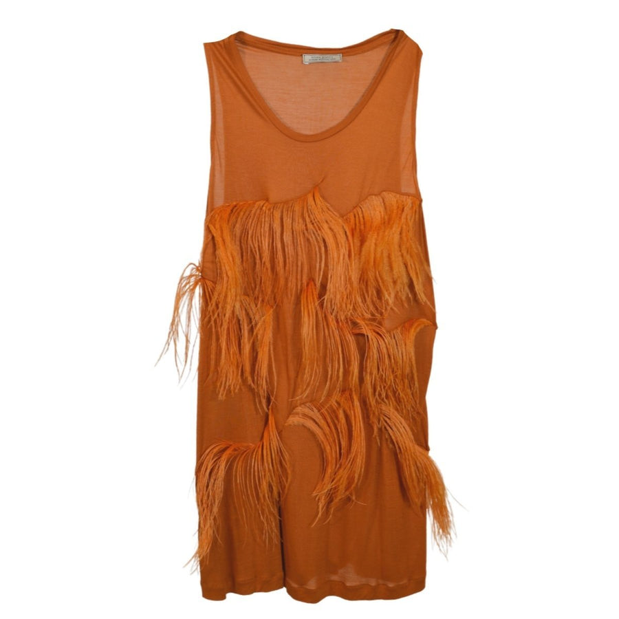 Nina Ricci-Amber Feather-embellished stretch-jersey top - Runway Catalog