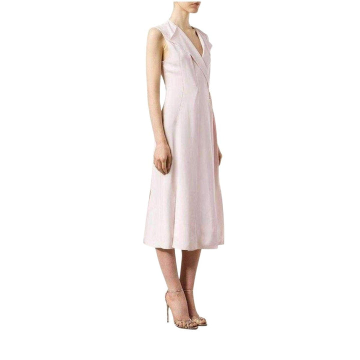 Belted Wrap Pink Silk Blend Dress