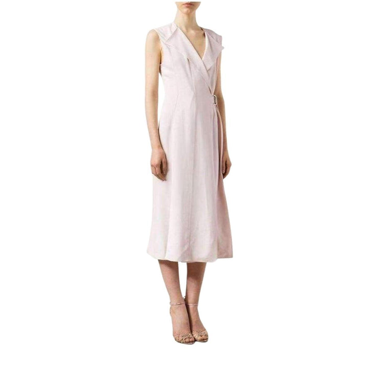 Belted Wrap Pink Silk Blend Dress