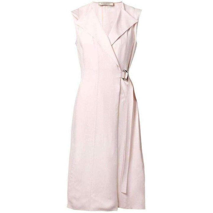 Nina Ricci-Cocktail Belted Wrap Pink Silk Blend Dress - Runway Catalog
