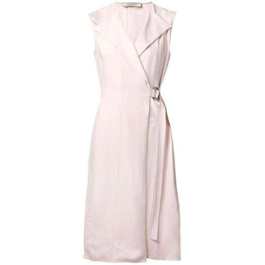 Nina Ricci-Cocktail Belted Wrap Pink Silk Blend Dress - Runway Catalog