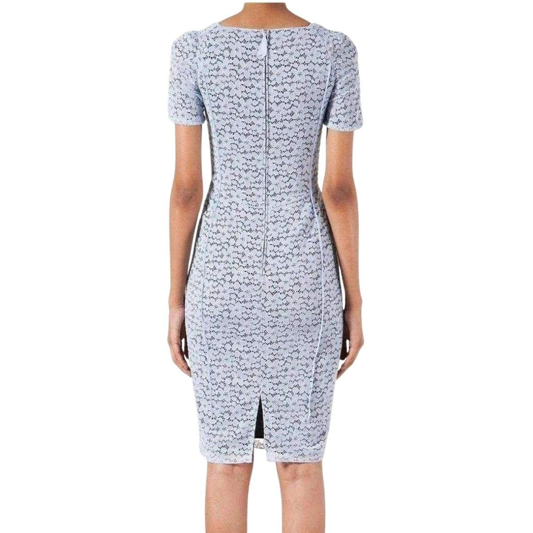 Lace Elbow Sleeve Fitted Silk Dress