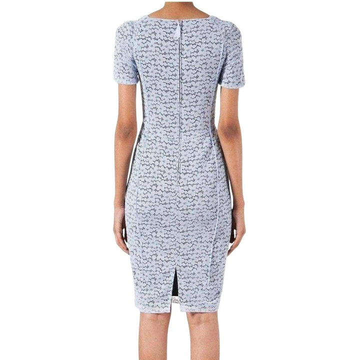 Lace Elbow Sleeve Fitted Silk Dress