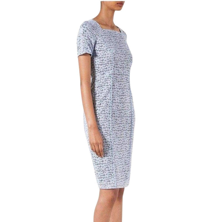 Lace Elbow Sleeve Fitted Silk Dress