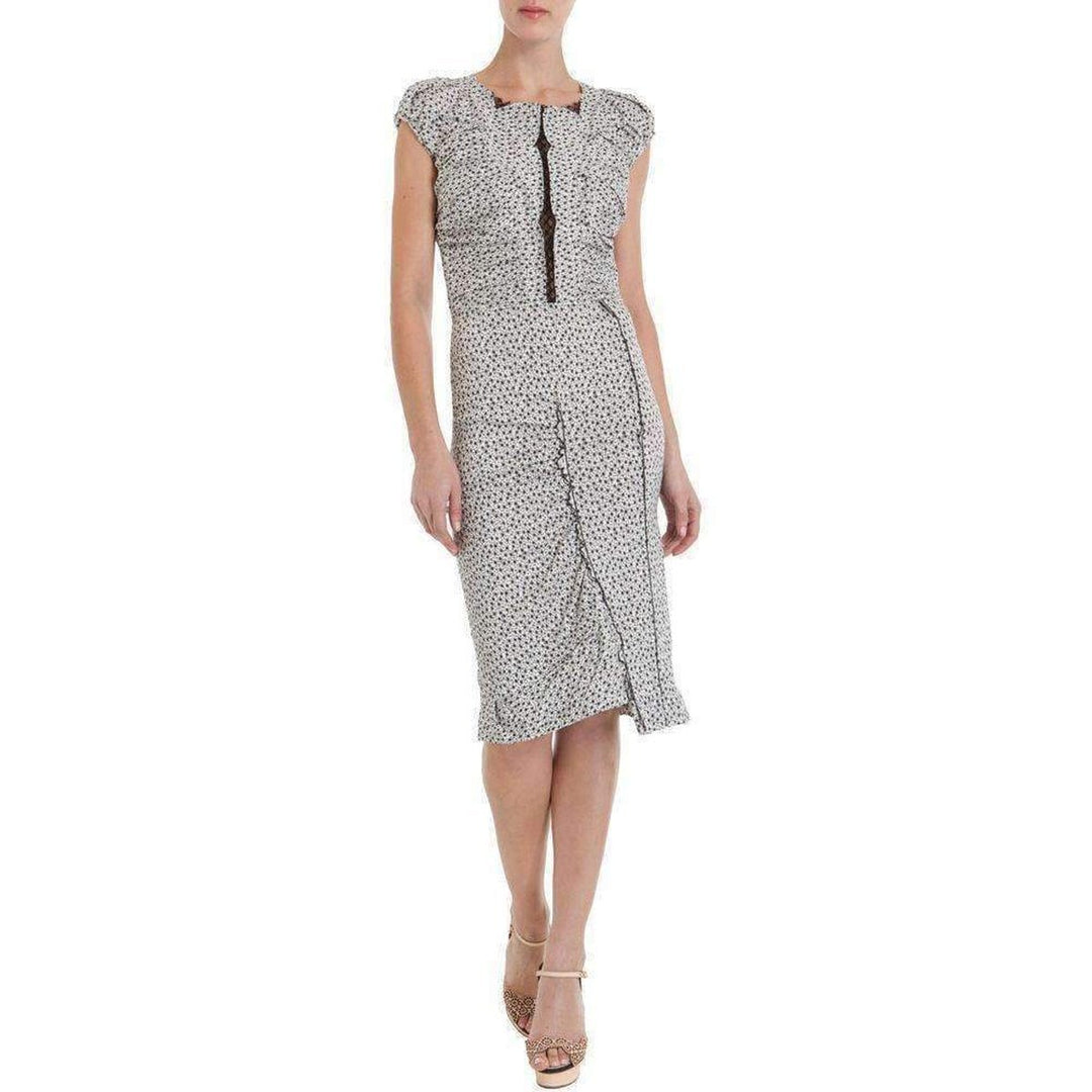 Linen Cap Sleeve Scoop Neckline Sheath Dress