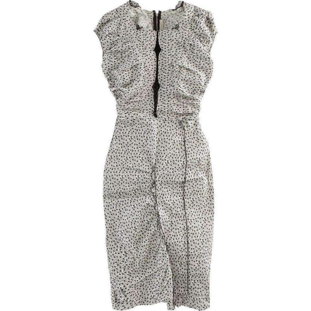 Nina Ricci-Linen Cap Sleeve Scoop Neckline Sheath Dress - Runway Catalog