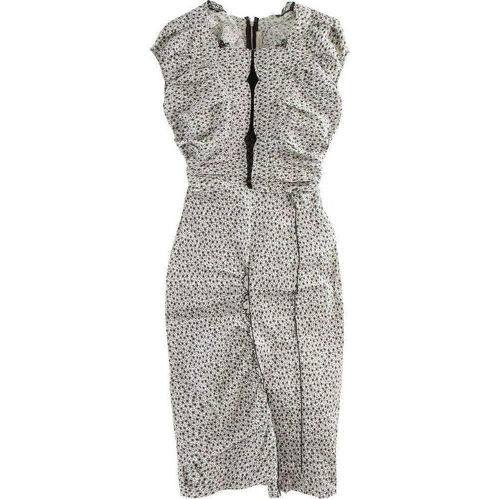 Nina Ricci-Linen Cap Sleeve Scoop Neckline Sheath Dress - Runway Catalog