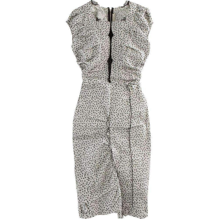 Nina Ricci-Linen Cap Sleeve Scoop Neckline Sheath Dress - Runway Catalog