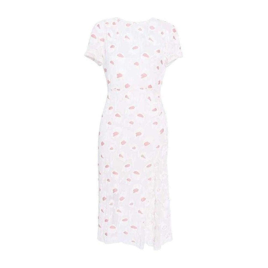 Nina Ricci-Rose Pivoine And Natural Floral Fils Coupes Dress - Runway Catalog