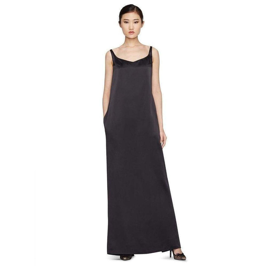 Nina Ricci-Sleeveless Black Satin Maxi Gown - Runway Catalog