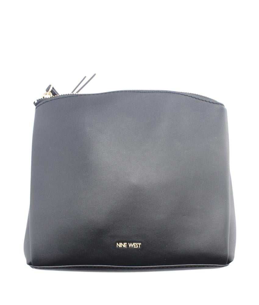 Nine West Clean Living Black Leather Crossbody Bag