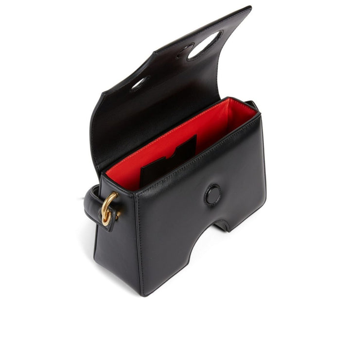 Burrow-22 Leather Shoulder Bag in Black