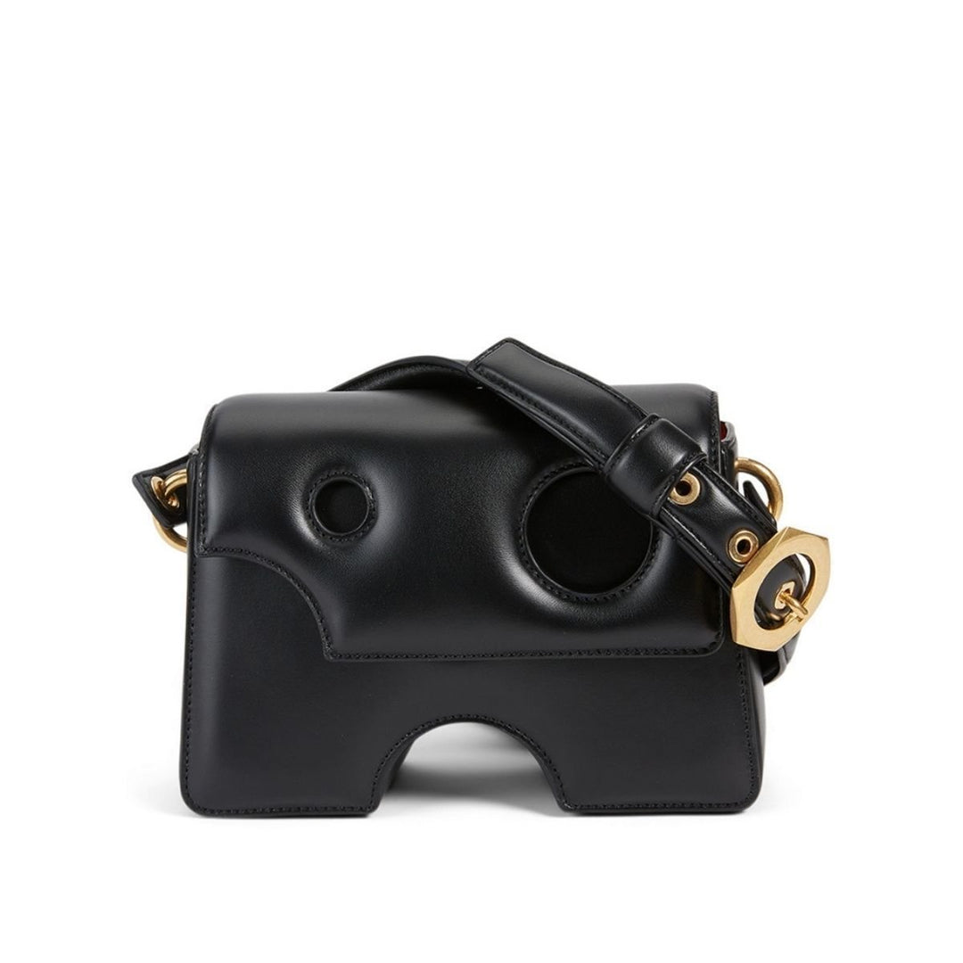 Off White-Burrow-22 Leather Shoulder Bag in Black - Runway Catalog