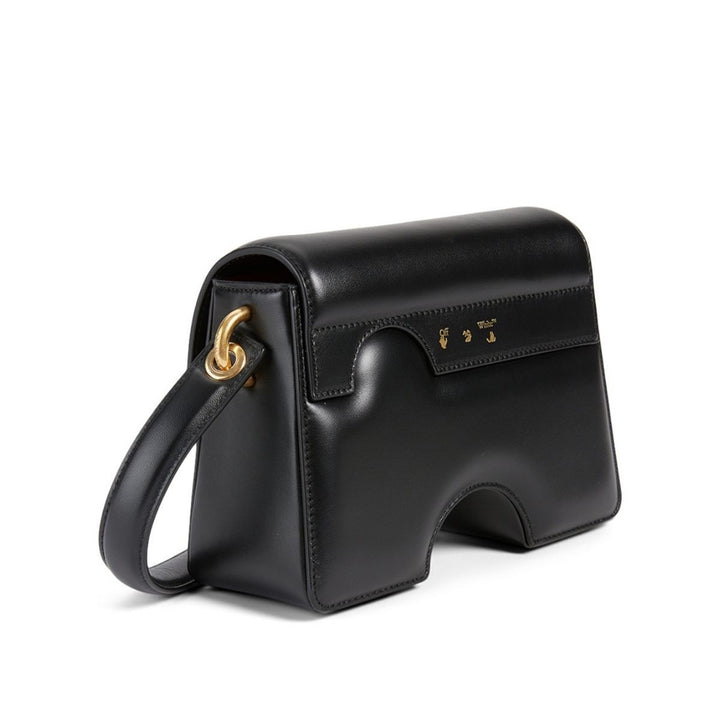 Burrow-22 Leather Shoulder Bag in Black