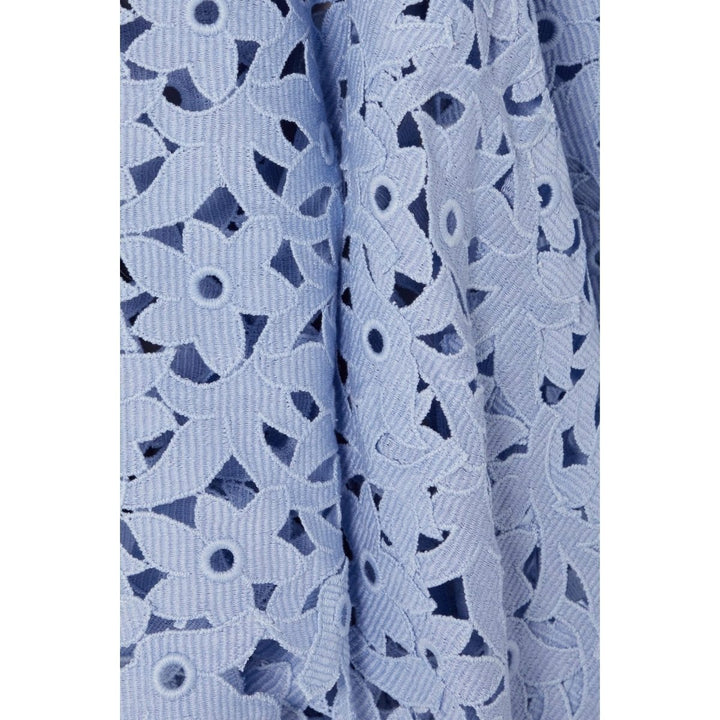 Asymmetric Guipure Lace Blue Gown