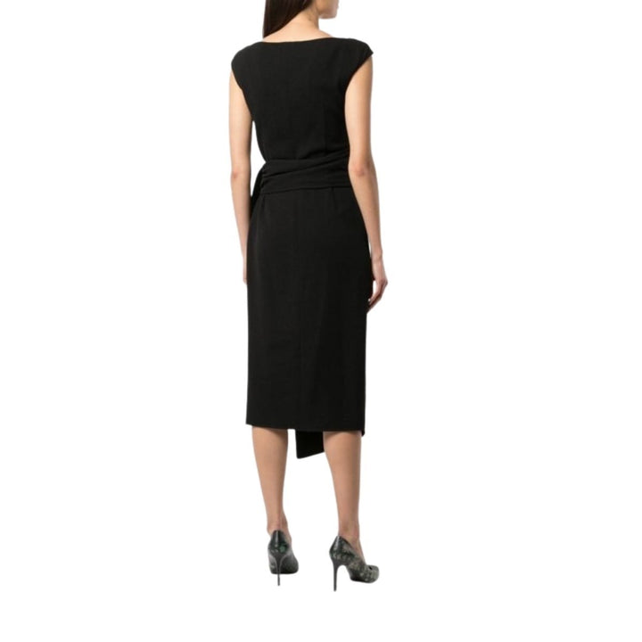 Black Front Slit Cocktail Dress