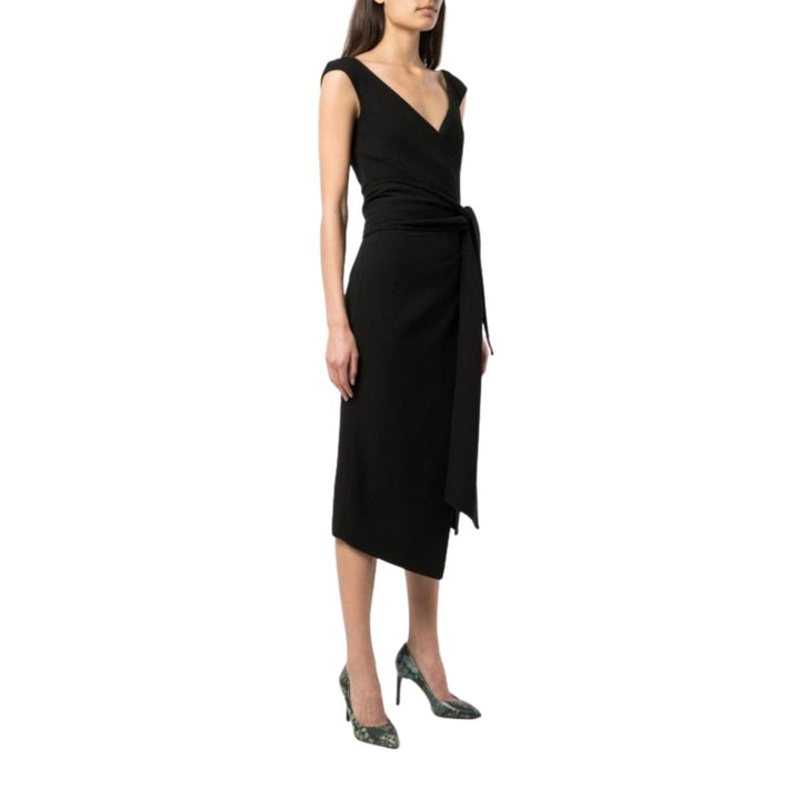 Black Front Slit Cocktail Dress