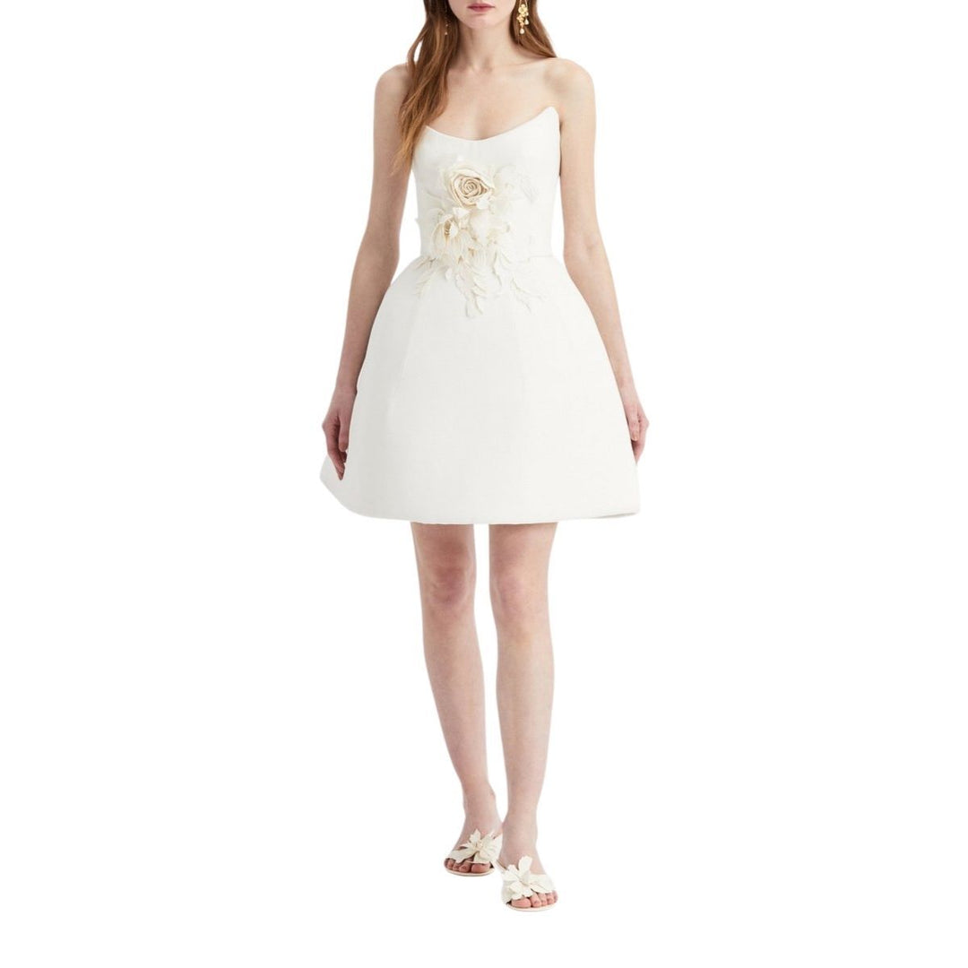 Embellished Crepe De Chine Mini Dress