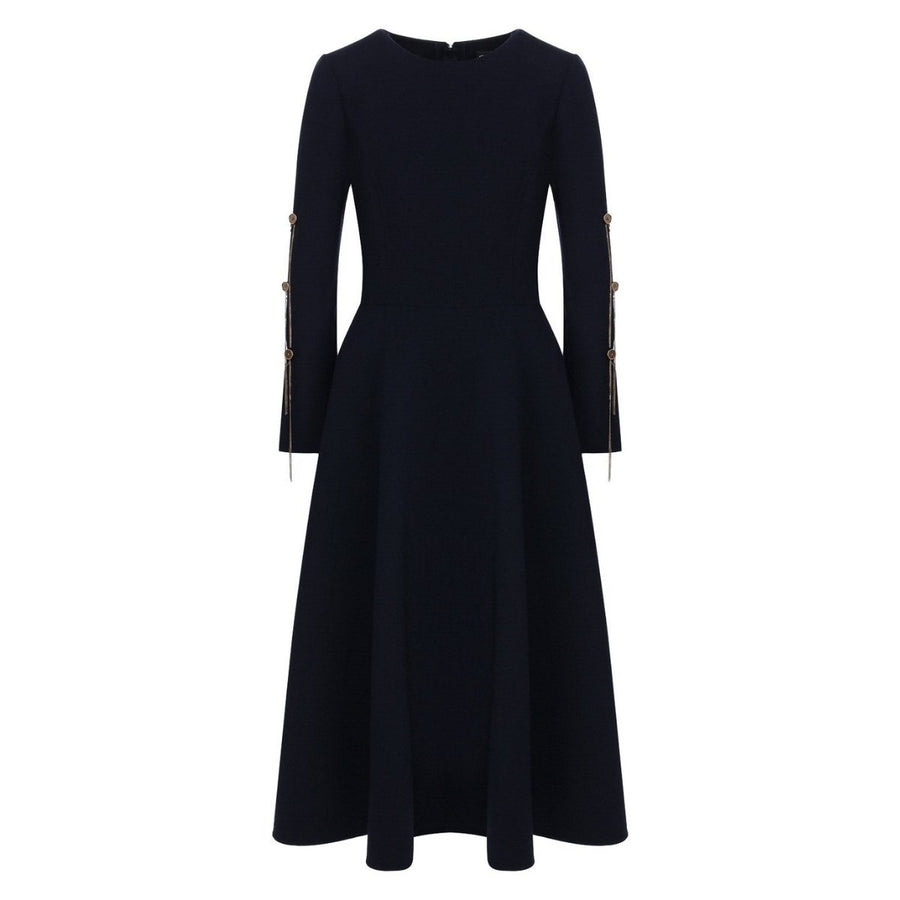 Oscar de la Renta-Wool-blend Midi Dress - Runway Catalog