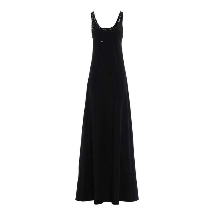 Paco Rabanne-Black Crepe Satin Long Dress - Runway Catalog